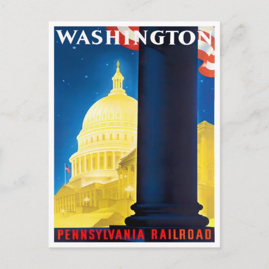 Washington Vintage Reise Postkarte (Vorderseite)