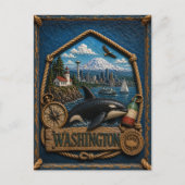 Washington Vintage Reise Postkarte (Vorderseite)