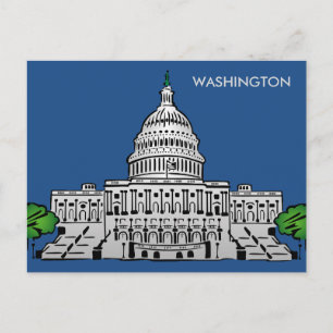 Washington Vintage Reise Tourismus Werbung Postkarte