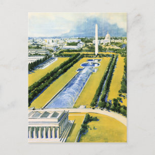 Washington Vintage Reiseplakat Restauriert Postkarte