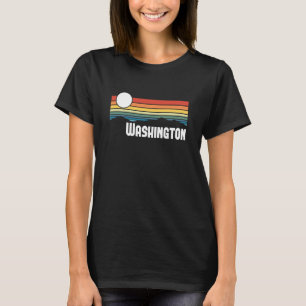 Washington Vintage Sonnenuntergang 80er Retro Somm T-Shirt