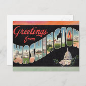 Washington Vintage Travel Postcard Postkarte (Vorne/Hinten)