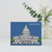 Washington Vintage Travel Tourism AdR Postkarte (Stehend Vorderseite)