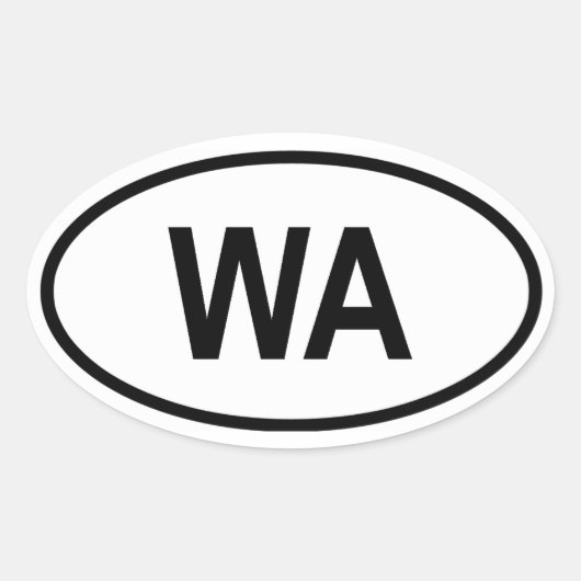Washington "WA" Ovaler Aufkleber (Vorderseite)