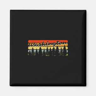 Washington Wald Sonnenuntergang Bäume Hütte Thema Magnet
