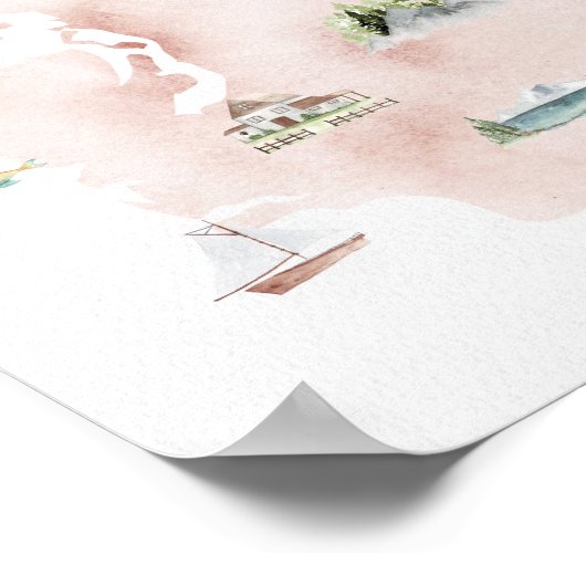 Washington Wanderlust Sehenswürdigkeit Map Poster (Ecke)