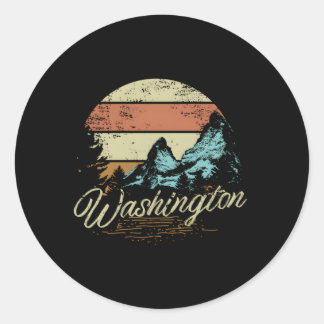 Washington Washington Mountain Runder Aufkleber