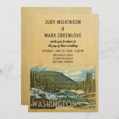 Washington Wedding Einladung Vintage Natur (Vorne/Hinten)