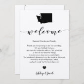 Washington Wedding Welcome Letter & Itinerary Card Programm (Vorne/Hinten)