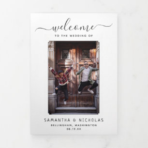 Washington Wedding Welcome Letter & Tour Dreifach-gefaltete Programmkarte