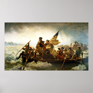 Washington, welches das Delaware durch Emanuel Poster