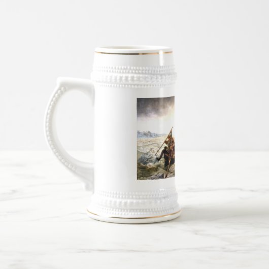 Washington, welches das Delaware kreuzt Bierglas (Links)