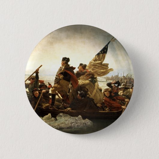Washington, welches das Delaware kreuzt Button (Vorderseite)