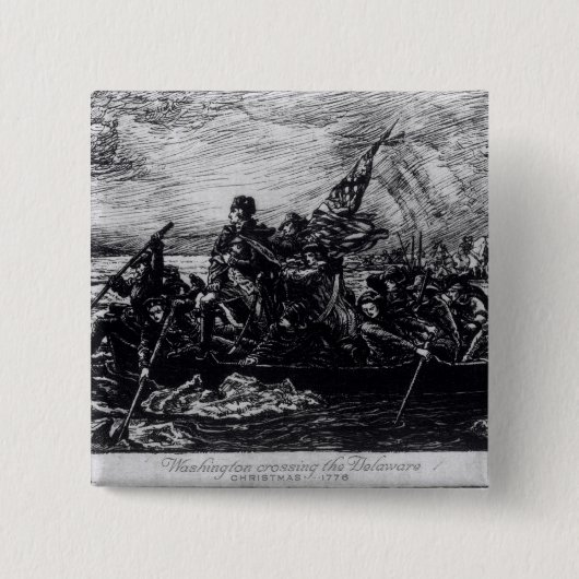 Washington, welches das Delaware kreuzt Button (Vorderseite)