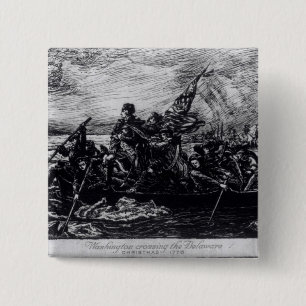 Washington, welches das Delaware kreuzt Button