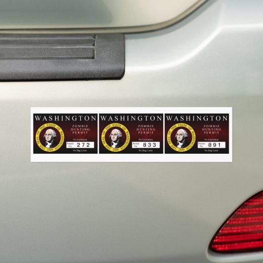 Washington-Zombie-Jagd-Erlaubnis V.2 Autoaufkleber (Auf Auto)