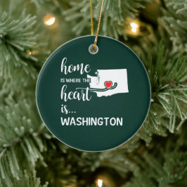 Washington Zuhause ist das Herz Keramik Ornament