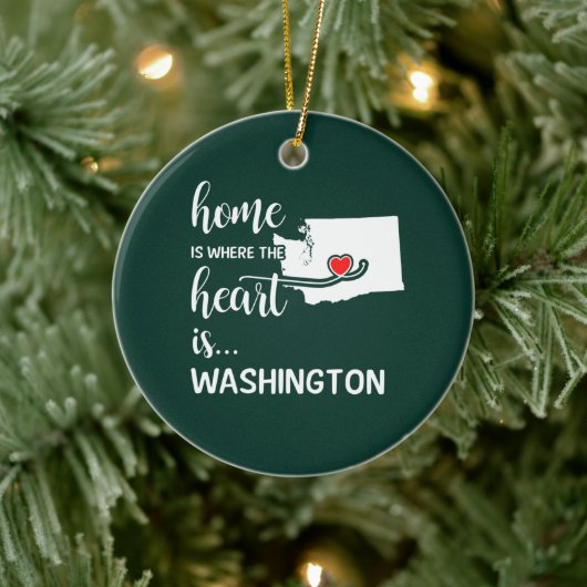 Washington Zuhause ist das Herz Keramik Ornament (Baum)
