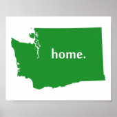Washington Zuhause Silhouette Staat Map Poster (Vorne)