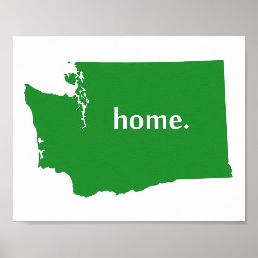 Washington Zuhause Silhouette Staat Map Poster (Vorne)