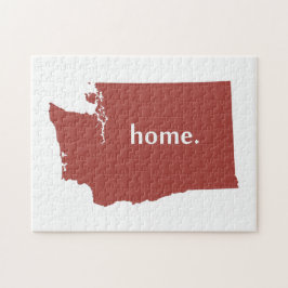 Washington Zuhause Silhouette Staat Map Puzzle