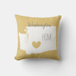 Washington Zuhause Staat Map Liebe Kissen