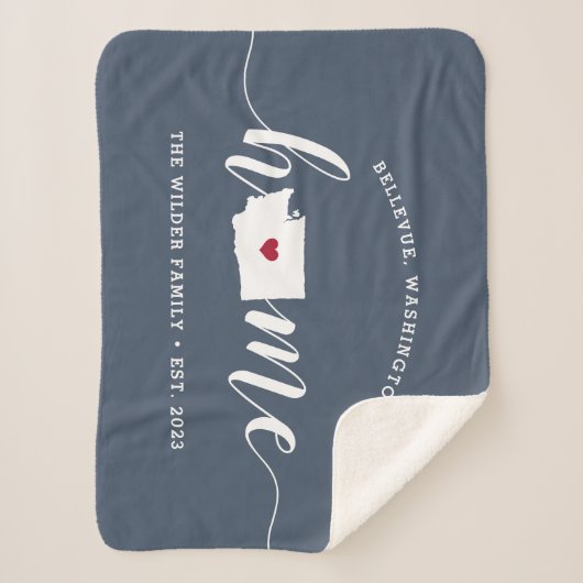 Washington Zuhause Staat Personalisiert Sherpadecke (Vorderseite)