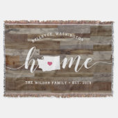 Washington Zuhause Staat Personalisiert Wood Look Decke (Vorderseite)