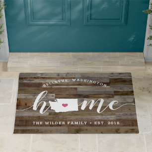 Washington Zuhause Staat Personalisiert Wood Look Fußmatte