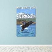 WashingtonDiving Eagle Leinwanddruck (Insitu (Holzboden))
