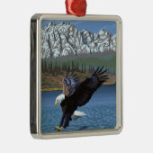 WashingtonDiving Eagle Silbernes Ornament (Rechts)