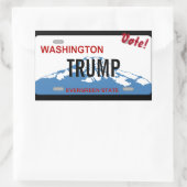 Washingtoner Nummernschild Abstimmung Trump Zollau Rechteckiger Aufkleber (Tasche)