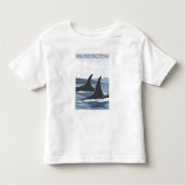 WashingtonOrca Flossen Kleinkind T-shirt (Vorderseite)