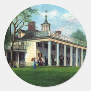 Washingtons Anwesen Mt. Vernon, VA Runder Aufkleber