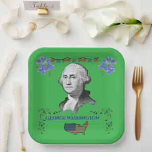 Washingtons Beitrag kellygrün Pappteller