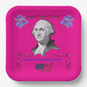 Washington's Contribution deep pink Pappteller (Vorderseite)