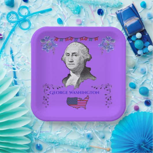 Washington's Contribution purple Pappteller (Party)