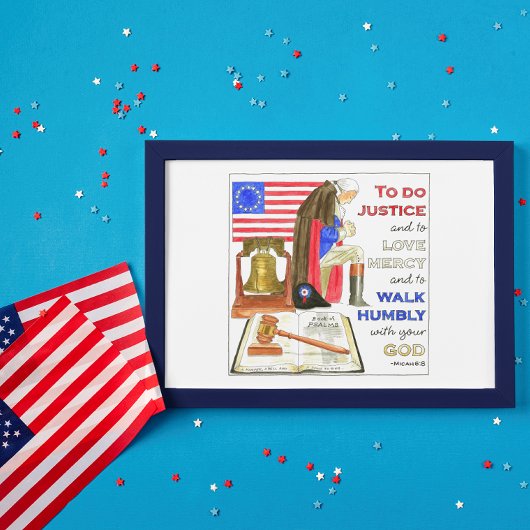 Washington's Gebet Patriotic Postkarte