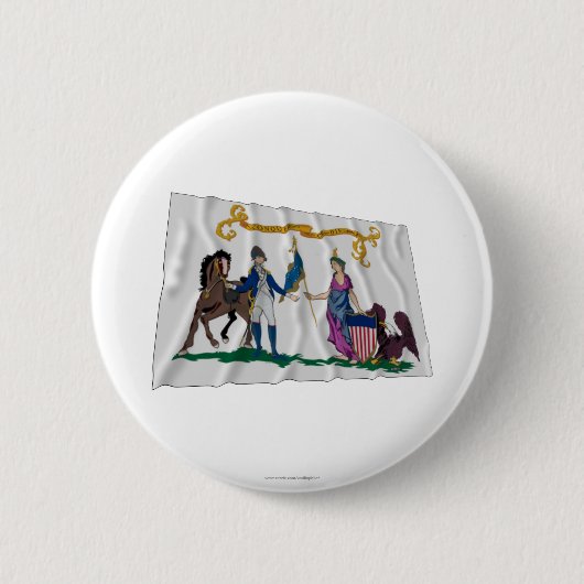 Washingtons Leibwächter-Flagge Button (Vorderseite)