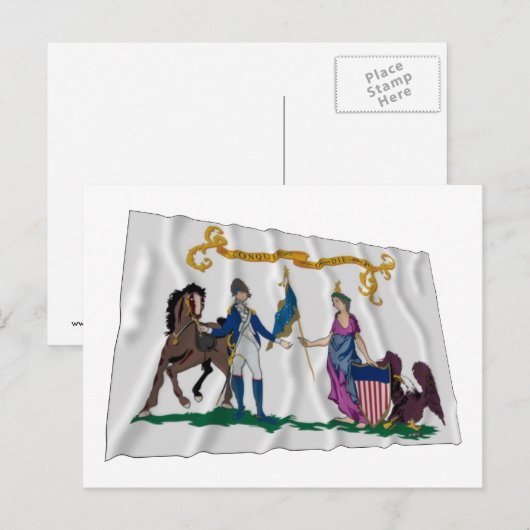 Washingtons Rettungsflagge Postkarte (Vorne/Hinten)