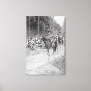 Washingtons Rückzug von den großen Wiesen Leinwanddruck