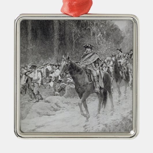 Washingtons Rückzug von den großen Wiesen Ornament Aus Metall (Vorne)