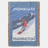 WashingtonSnowboarding Vintages Reise-Plakat Decke (Vorderseite Vertikal)