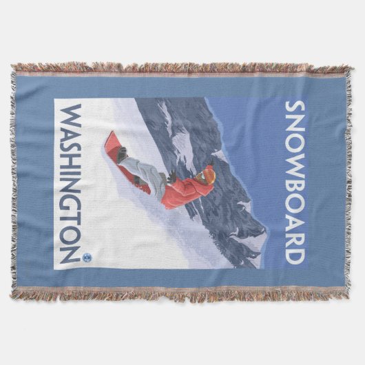 WashingtonSnowboarding Vintages Reise-Plakat Decke (Vorderseite)