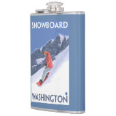 WashingtonSnowboarding Vintages Reise-Plakat Flachmann (Links)