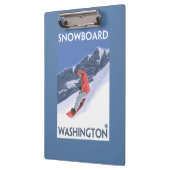 WashingtonSnowboarding Vintages Reise-Plakat Klemmbrett (Links)