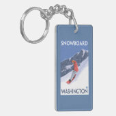 WashingtonSnowboarding Vintages Reise-Plakat Schlüsselanhänger (Vorderseite links)