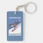 WashingtonSnowboarding Vintages Reise-Plakat Schlüsselanhänger (Rückseite)