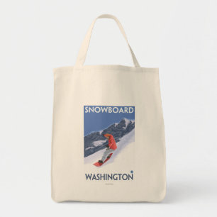 WashingtonSnowboarding Vintages Reise-Plakat Tragetasche