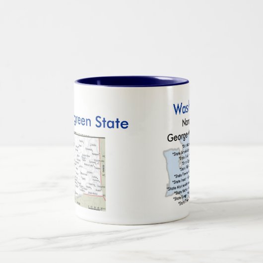 Washingtonsymbole u. -karte zweifarbige tasse (Mittel)